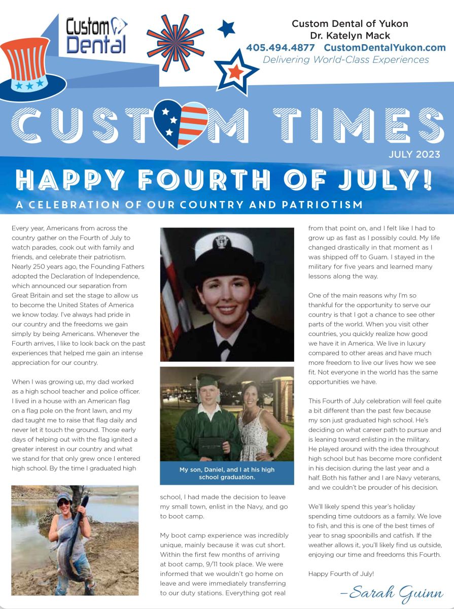 Patient Newsletter Custom Dental of Yukon Yukon OK